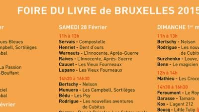 Foire du Livre de Bruxelles - planning de dédicaces